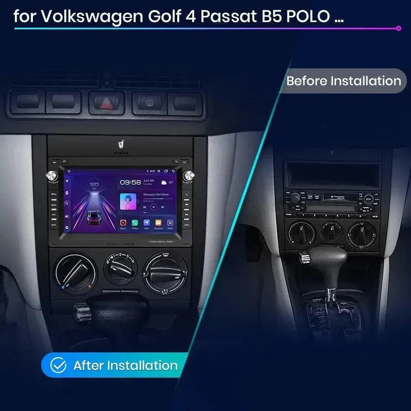 Radio nawigacja VW Golf 4 Passat POLO Transport T5 Multivan Seat Jetta Carplay Android Auto - Multigenus