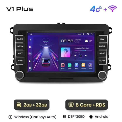 Radio nawigacja Volkswagen VW SEAT Leon Passat B6 B7 Tiguan Touran GOLF POLO Android Auto Carplay - Multigenus