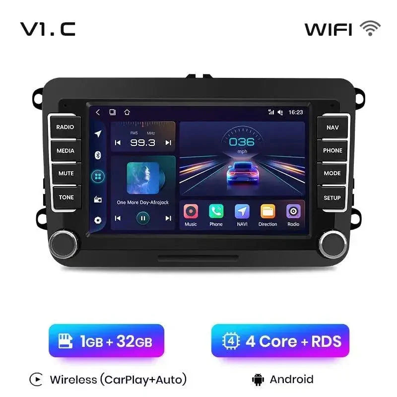 Radio nawigacja Volkswagen VW SEAT Leon Passat B6 B7 Tiguan Touran GOLF POLO Android Auto Carplay - Multigenus