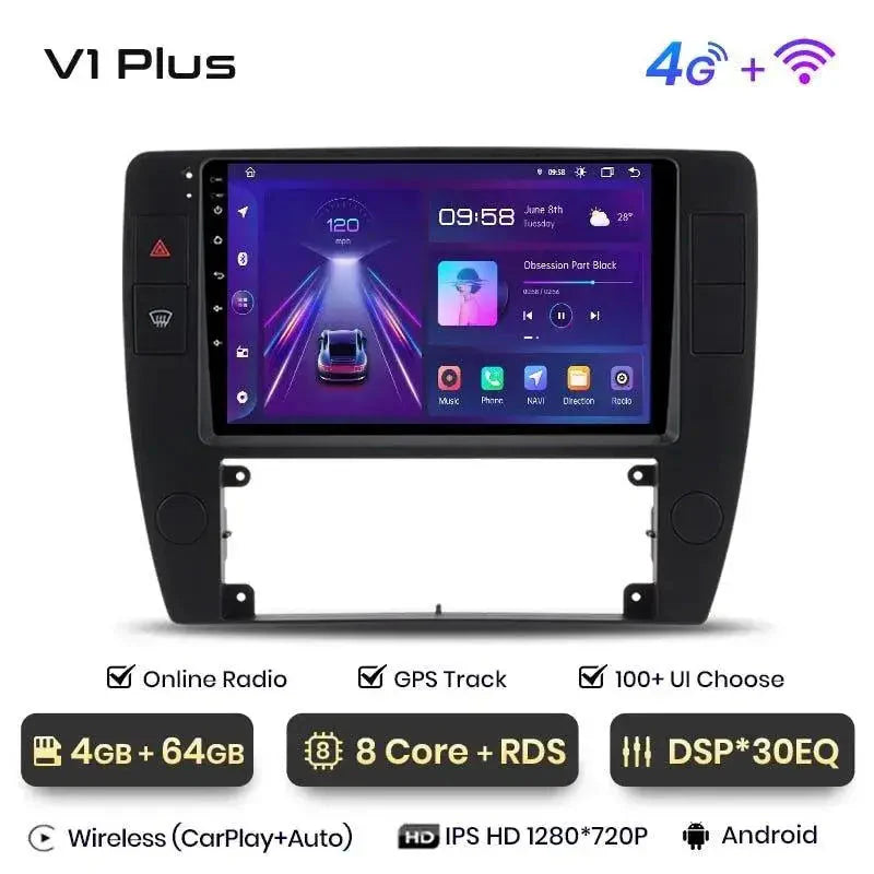 Radio nawigacja Passat B5 2000-2005 Android Auto Carplay - Multigenus