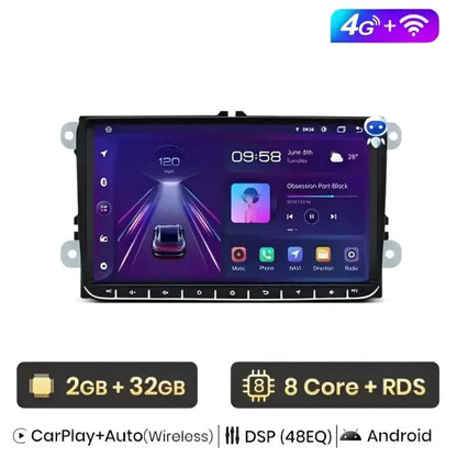 Radio nawigacja Volkswagen VW Passat B6 B7 CC Tiguan Touran GOLF POLO Android Auto Carplay - Multigenus
