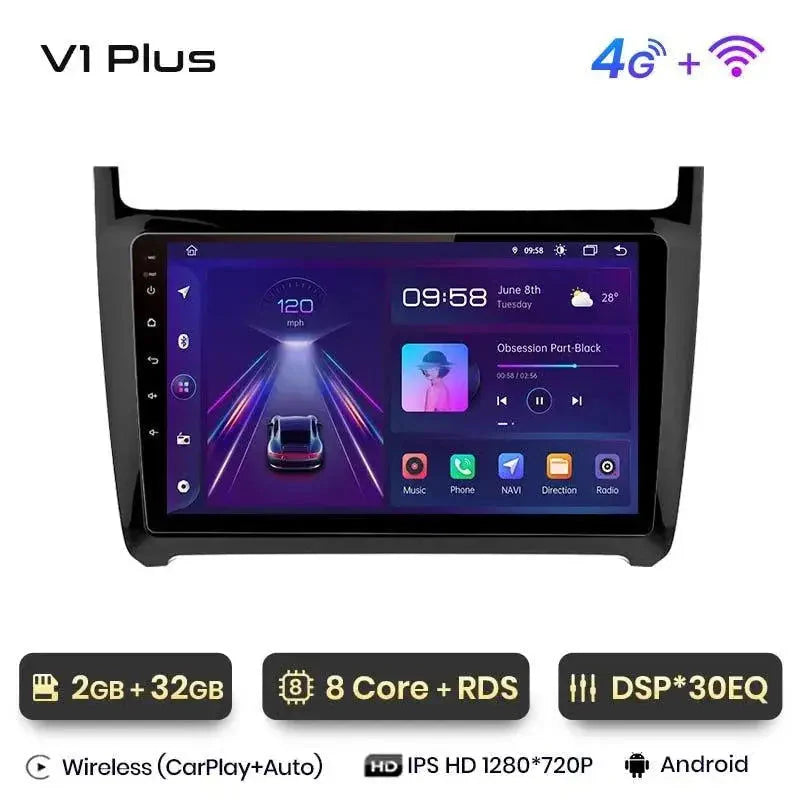 Radio nawigacja VW Volkswagen POLO 5 2008-2020 Android Auto Carplay - Multigenus
