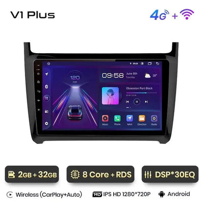 Radio nawigacja VW Volkswagen POLO 5 2008-2020 Android Auto Carplay - Multigenus