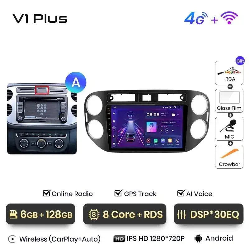 Radio nawigacja VW Volkswagen Tiguan 2006 - 2016 Carplay Android Auto - Multigenus
