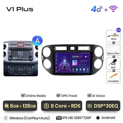 Radio nawigacja VW Volkswagen Tiguan 2006 - 2016 Carplay Android Auto - Multigenus