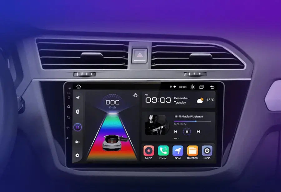 Radio dla VW Tiguan 2016 - 2020 z 4G, 2 - DIN, GPS Multimedia z Android Auto i CarPlay - Multigenus