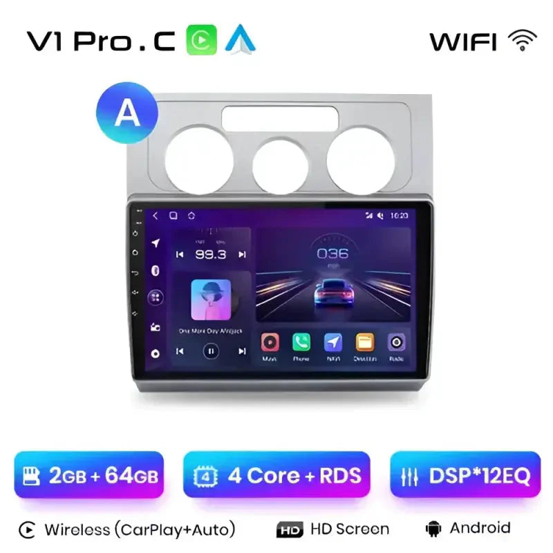 Radio samochodowe do Volkswagen Touran 1 2003 - 2010 bezprzewodowe CarPlay Android Auto inteligentne systemy samochodowe Nie 2 din 2din DVD - Multigenus