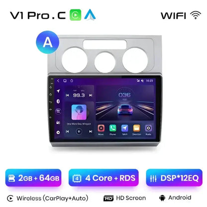 Radio samochodowe do Volkswagen Touran 1 2003 - 2010 bezprzewodowe CarPlay Android Auto inteligentne systemy samochodowe Nie 2 din 2din DVD - Multigenus