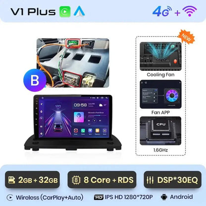 Radio dla Volvo XC90 od 2004 - 2014 2 - DIN z Android Auto AI – 4G GPS i bezprzewodowe CarPlay - Multigenus