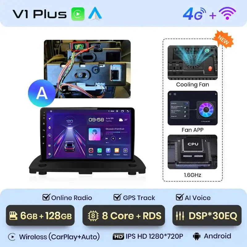 Radio dla Volvo XC90 od 2004 - 2014 2 - DIN z Android Auto AI – 4G GPS i bezprzewodowe CarPlay - Multigenus