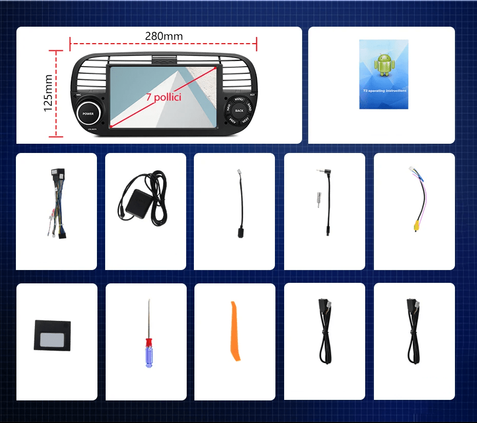 Radio dla Fiat Tipo i Egea 2015 - 2017 System Multimedialny GPS Android Auto z CarPlay - Multigenus