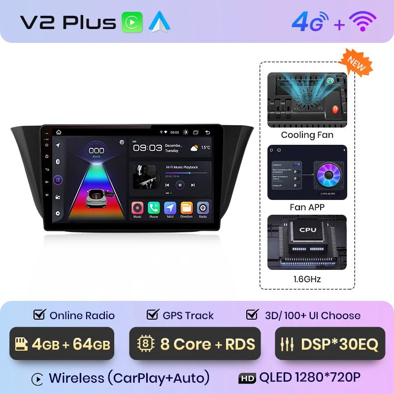 Radio dla Iveco Daily 2014 - 2021 – CarPlay Multimedia i GPS 2 - DIN z AI Voice Android Auto - Multigenus