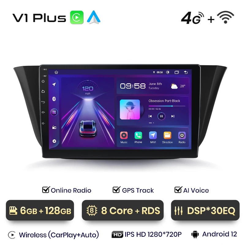 Radio dla Iveco Daily 2014 - 2021 – CarPlay Multimedia i GPS 2 - DIN z AI Voice Android Auto - Multigenus