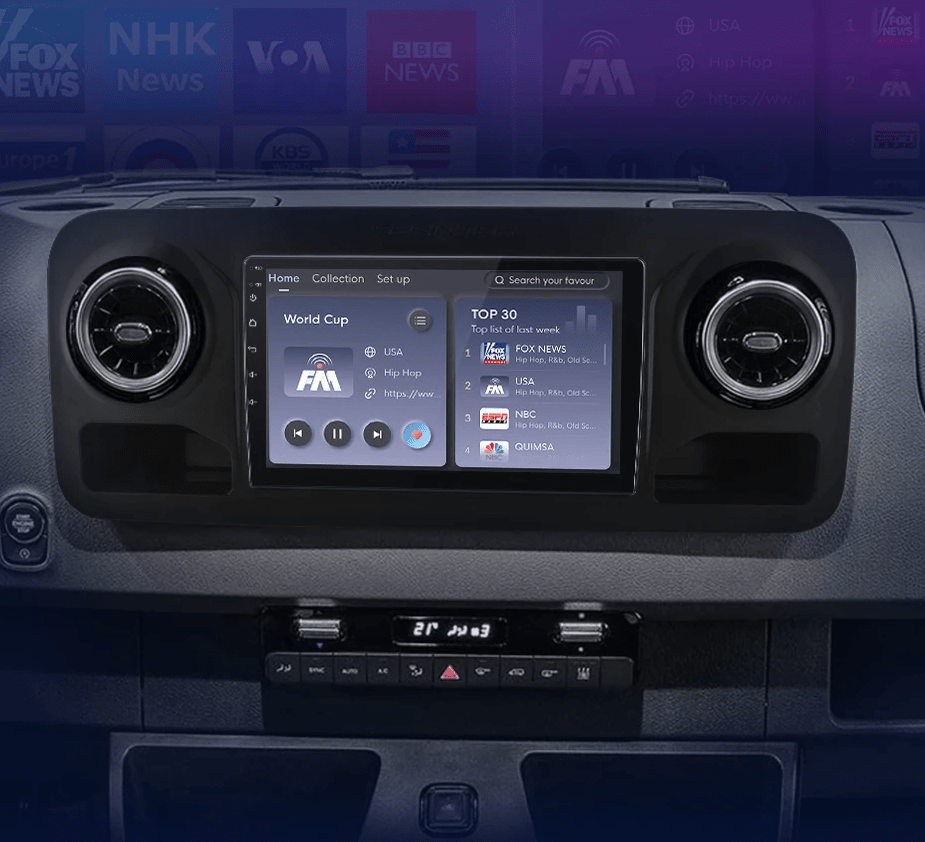 Radio dla Mercedes - Benz Sprinter 2018 - 2022 – Multimedia GPS AI Voice 2 - DIN z Android Auto i CarPlay - Multigenus