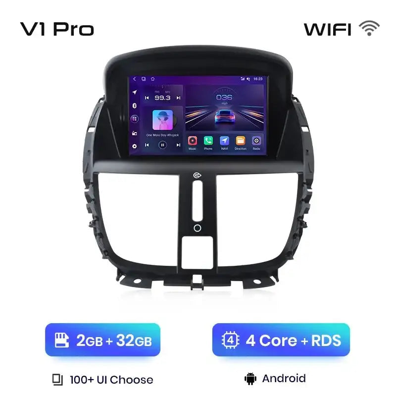 Radio dla Peugeot 207 207CC 2006 - 2015 – Bezprzewodowy CarPlay i Android Auto - Multigenus