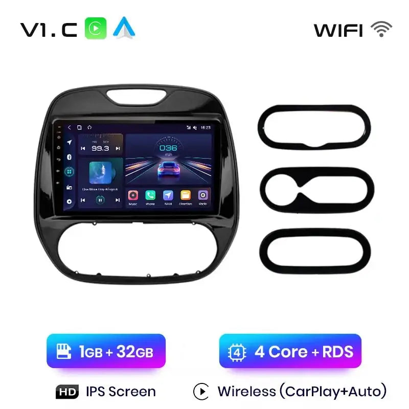 Inteligentne radio V1 AI Voice Wireless CarPlay i Android Auto dla Renault Captur (2016 - 2019) | 4G Multimedia GPS | 2 - DIN Autoradio - Multigenus