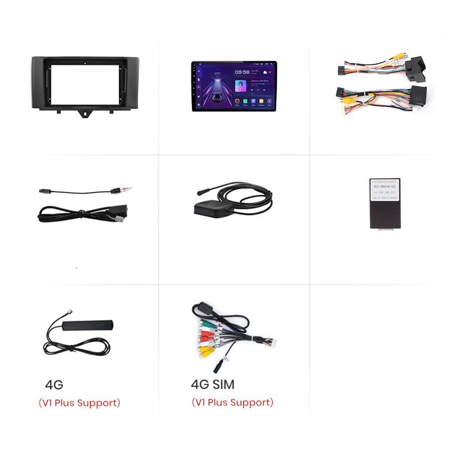 Radio dla Smart Fortwo 2011 - 2015 Bezprzewodowy CarPlay i Android Auto, Inteligentny System - Multigenus