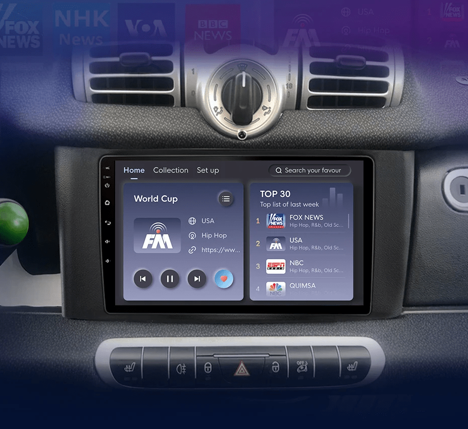 Radio dla Smart Fortwo 2011 - 2015 Bezprzewodowy CarPlay i Android Auto, Inteligentny System - Multigenus