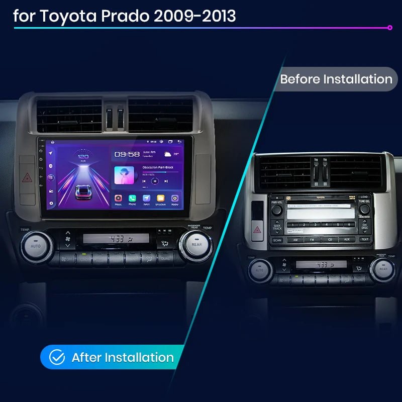 Radio dla Toyota Land Cruiser Prado 150 (2009 - 2013) – Nawigacja GPS 4G CarPlay i Android Auto - Multigenus