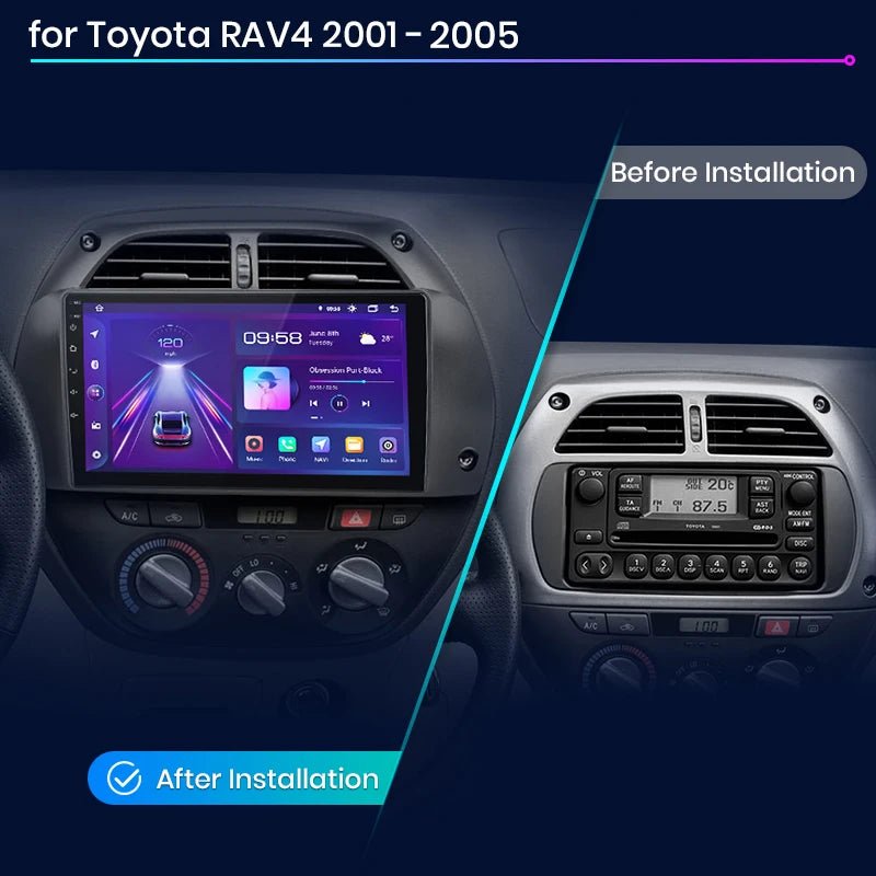 Radio dla Toyota RAV4 od 2001 - 2005 – Bezprzewodowy CarPlay i Android Auto - Multigenus