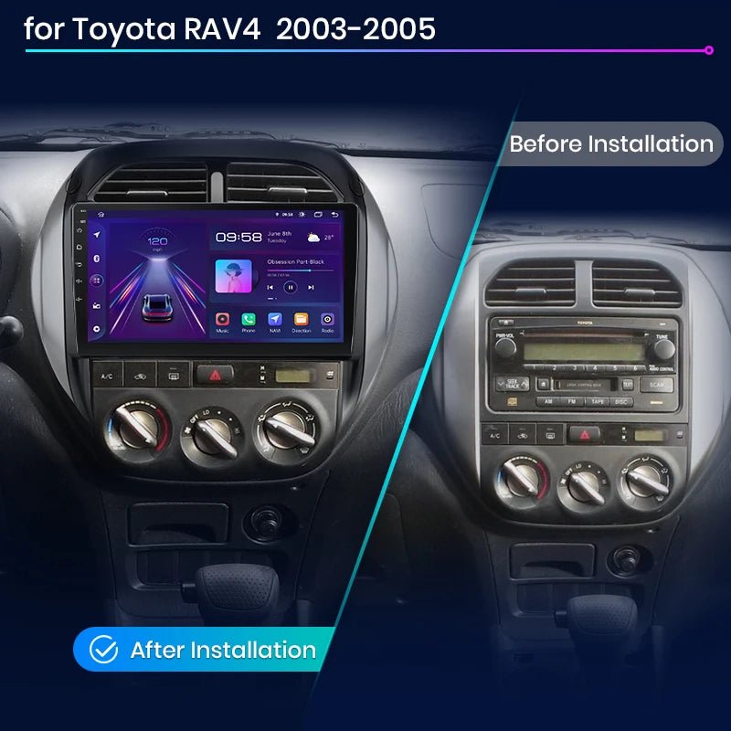 Radio dla Toyota RAV4 od 2003 - 2005 – Android Auto, CarPlay, Nawigacja GPS 4G 2 - DIN AI Voice - Multigenus