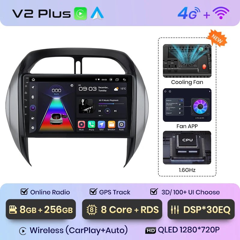 Radio dla Toyota RAV4 od 2003 - 2005 – Android Auto, CarPlay, Nawigacja GPS 4G 2 - DIN AI Voice - Multigenus