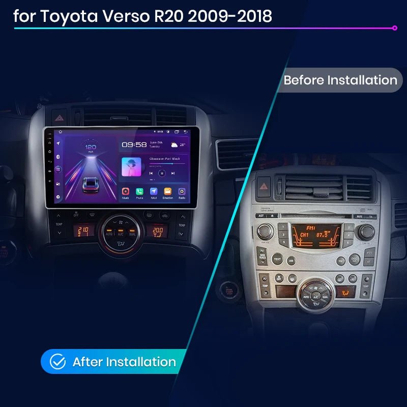 Radio dla Toyota Verso R20 od 2009 - 2018 GPS 4G z Bezprzewodowym CarPlay i Android Auto - Multigenus