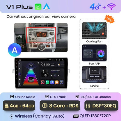 Radio dla Toyota Verso R20 od 2009 - 2018 GPS 4G z Bezprzewodowym CarPlay i Android Auto - Multigenus