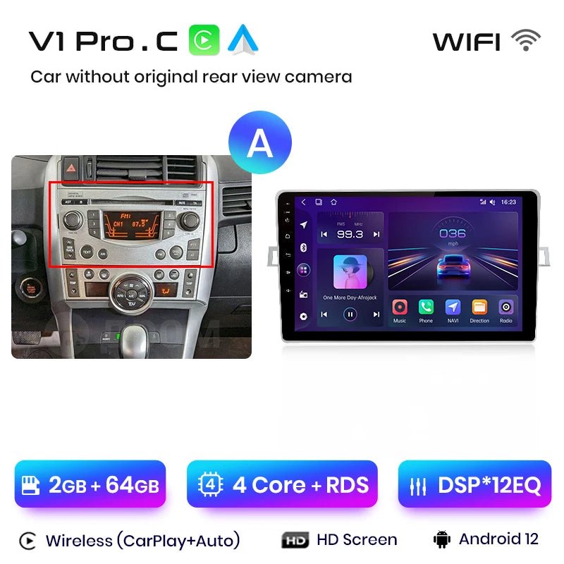 Radio dla Toyota Verso R20 od 2009 - 2018 GPS 4G z Bezprzewodowym CarPlay i Android Auto - Multigenus