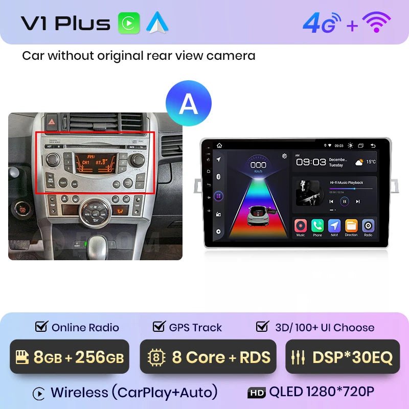 Radio dla Toyota Verso R20 od 2009 - 2018 GPS 4G z Bezprzewodowym CarPlay i Android Auto - Multigenus