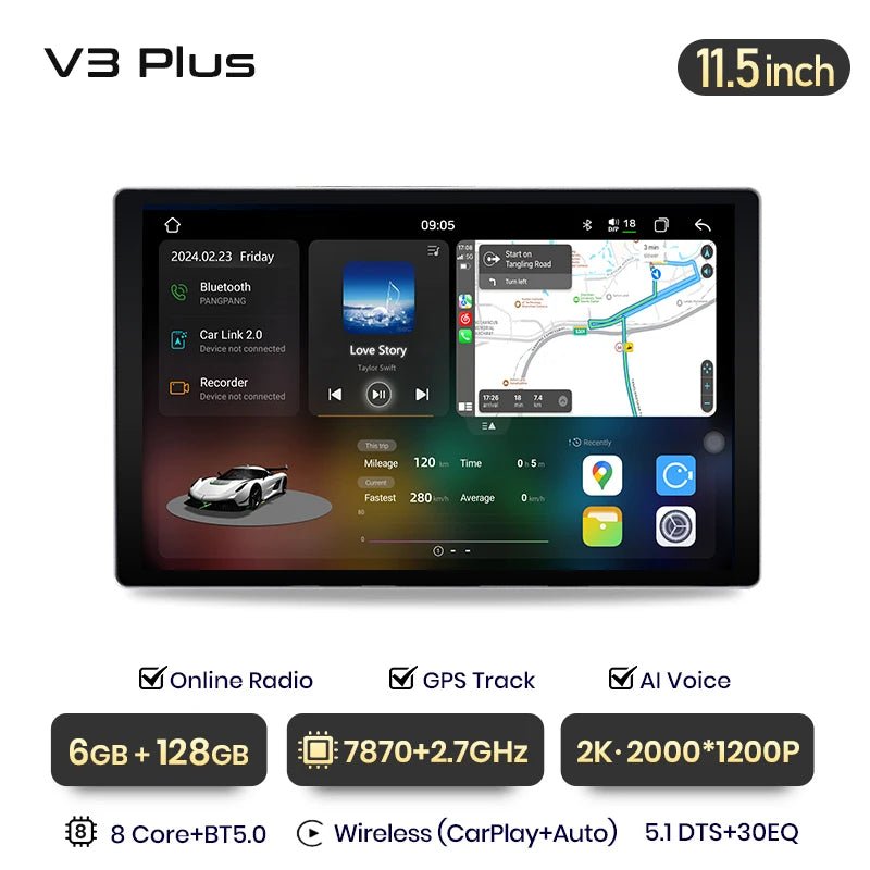 Radio do Fiat Ducato 2007 - 2015 AI Voice z Bezprzewodowym CarPlay i Android Auto - Multigenus