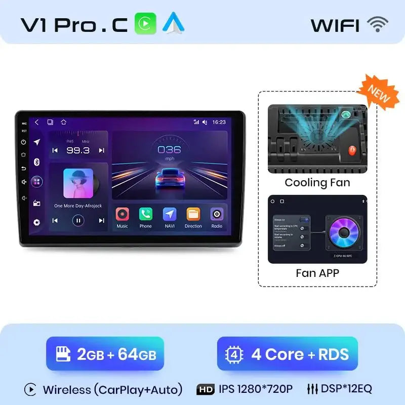 Radio samochodowe z bezprzewodowym CarPlay i Android Auto do Fiat Ducato, Peugeot Boxer 2, Citroen Jumper 2 (2006 - 2015) – Premium system multimedialny 2 DIN - Multigenus