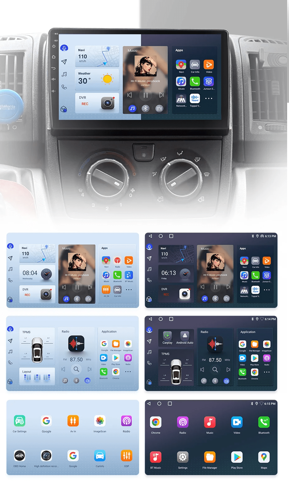 Radio do Fiat Ducato i Peugeot Boxer 2 i Citroen Jumper 2 od 2006 - 2015 CarPlay i Android Auto 2 - DIN - Multigenus