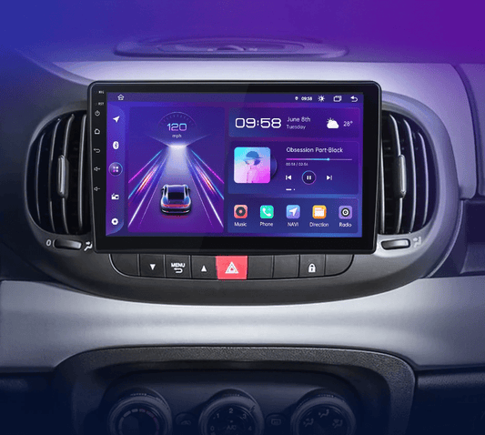 Radio do Fiata 500L 2012 - 2017 – 4G, Multimedia GPS z CarPlay 2 - DIN AI Voice Android Auto - Multigenus