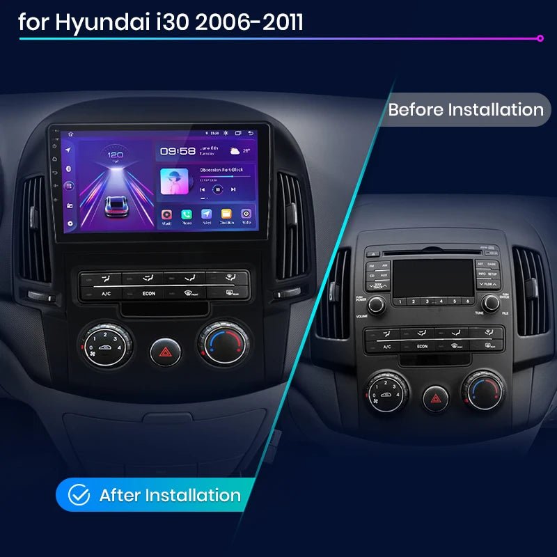 Radio do Hyundai i30 od 2006 - 2011 – Bezprzewodowy CarPlay i Android Auto, 2DIN GPS - Multigenus