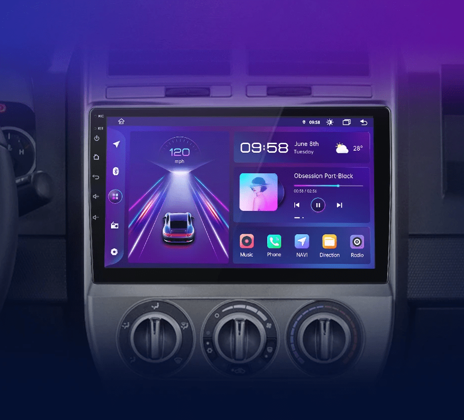 Radio do Jeep Compass 2007 - 2009 Multimedia GPS AI Voice 4G z Bezprzewodowym CarPlay i Android Auto - Multigenus