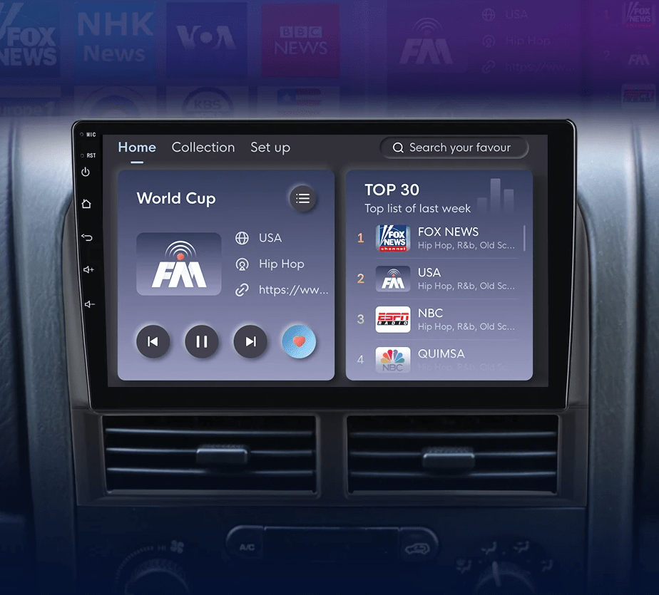 Radio do Jeep Grand Cherokee WJ 1998 - 2004 2 - DIN z Android Auto i CarPlay – Multimedia GPS - Multigenus