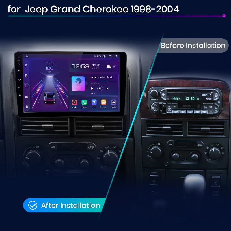 Radio do Jeep Grand Cherokee WJ 1998 - 2004 2 - DIN z Android Auto i CarPlay – Multimedia GPS - Multigenus