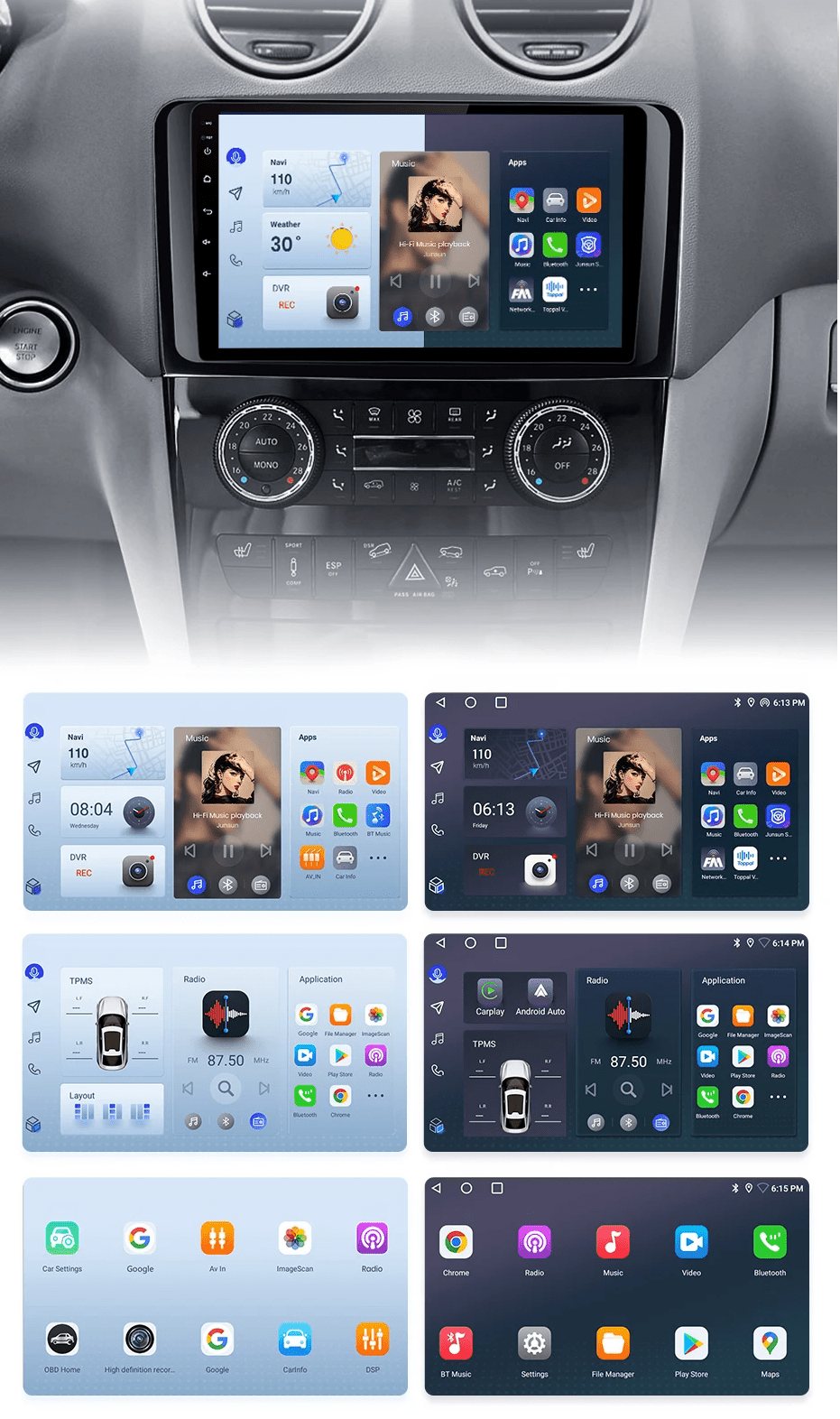 Radio do Mercedesa Benz ML W164 i Klasy GL X164 – Bezprzewodowe CarPlay i Android Auto - Multigenus