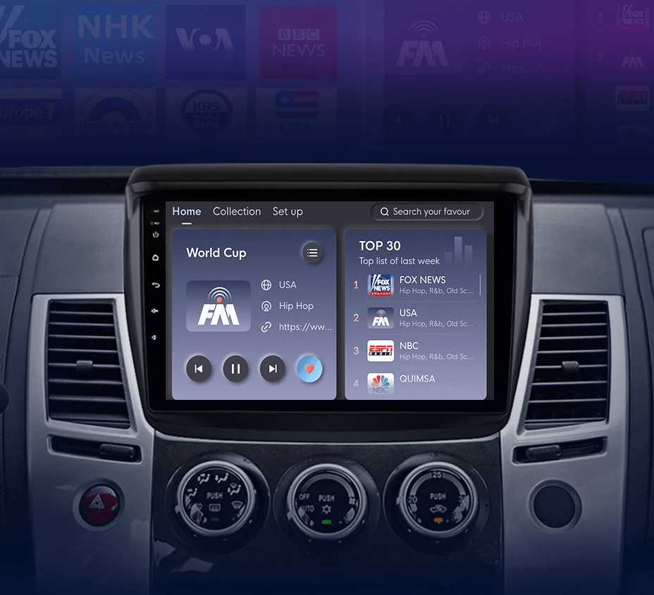 Radio do Mitsubishi Pajero Sport 2 / L200 / Triton 2008 - 2016 – Bezprzewodowe CarPlay i Android Auto - Multigenus