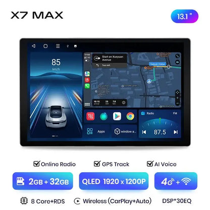 X7 MAX 13.1“ 2K Wireless CarPlay Android Auto Car Radio for Peugeot 107 Toyota Aygo Citroen C1 2005 Multimedia autoradio - Multigenus