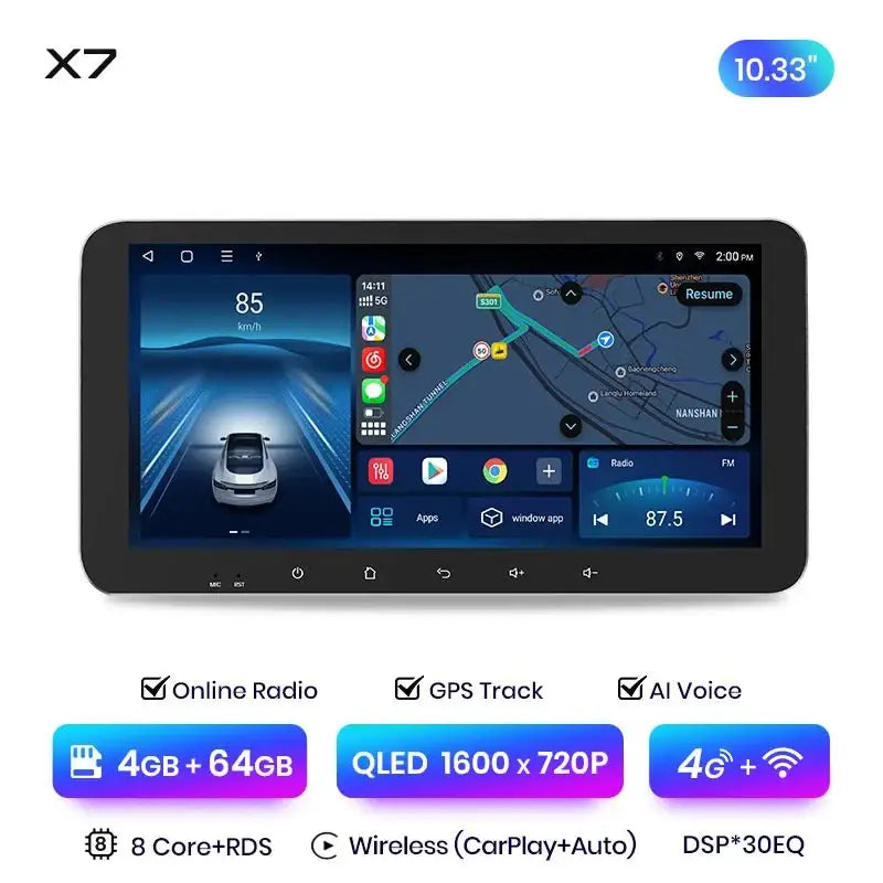 X7 MAX 13.1“ 2K Wireless CarPlay Android Auto Car Radio for Peugeot 107 Toyota Aygo Citroen C1 2005 Multimedia autoradio - Multigenus