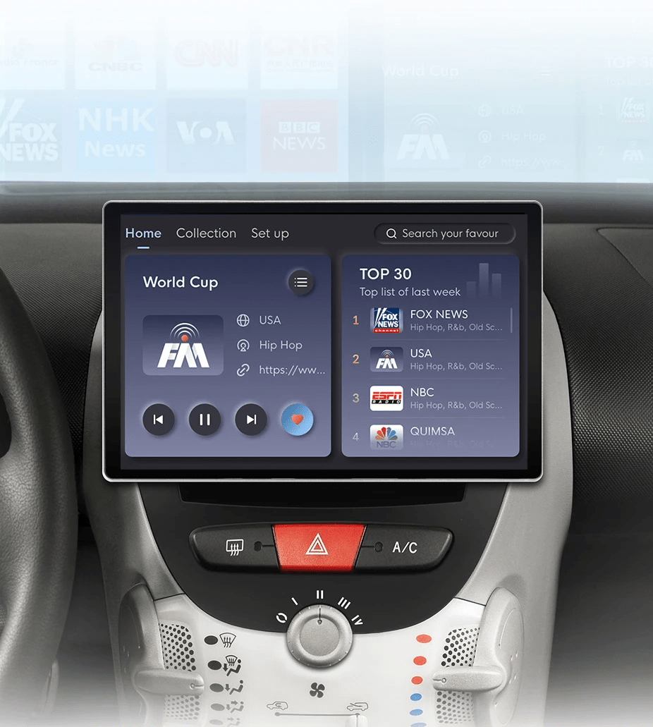 Radio do Peugeot 107, Toyota Aygo, Citroen C1 od 2005 Multimedia z CarPlay i Android Auto - Multigenus