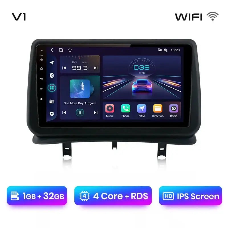 Najlepszy odtwarzacz multimedialny 2DIN Android Auto do Renault Clio 3 (2005 - 2014) z GPS i CarPlay - Multigenus