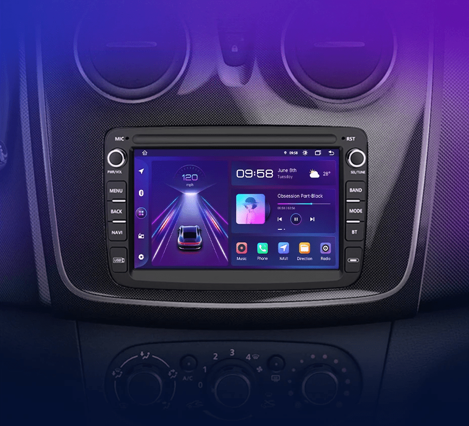 Radio do Renault Dacia Duster, Sandero, Captur, Xray, Logan 2, Symbol i Dokker z Bezprzewodowym CarPlay i Android Auto - Multigenus