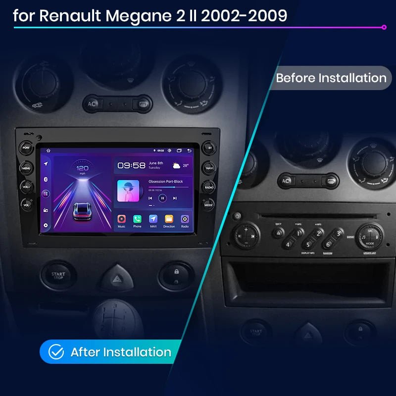 Radio do Renault Megane 2 od 2002 - 2009 CarPlay i Android Auto 2DIN Multimedia - 4G GPS - Multigenus