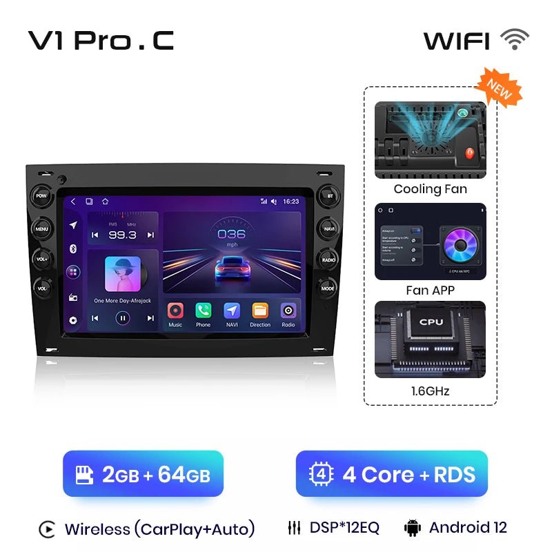 Radio do Renault Megane 2 od 2002 - 2009 CarPlay i Android Auto 2DIN Multimedia - 4G GPS - Multigenus