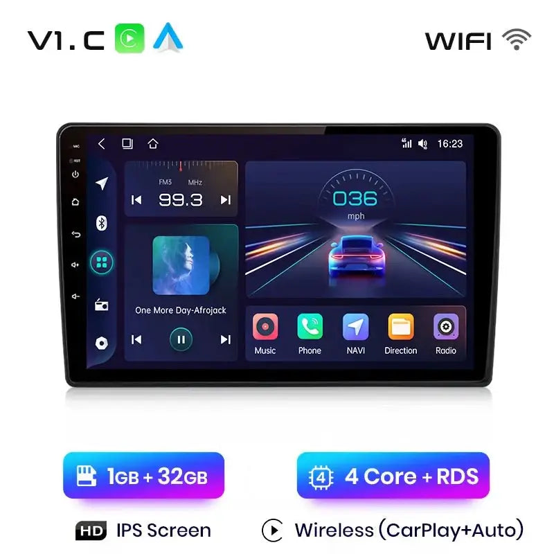 Radio Samochodowe V1 Plus do Skody Fabia 2 (2007 - 2014) – Bezprzewodowy CarPlay i Android Auto – System Multimedialny 2 DIN - Multigenus