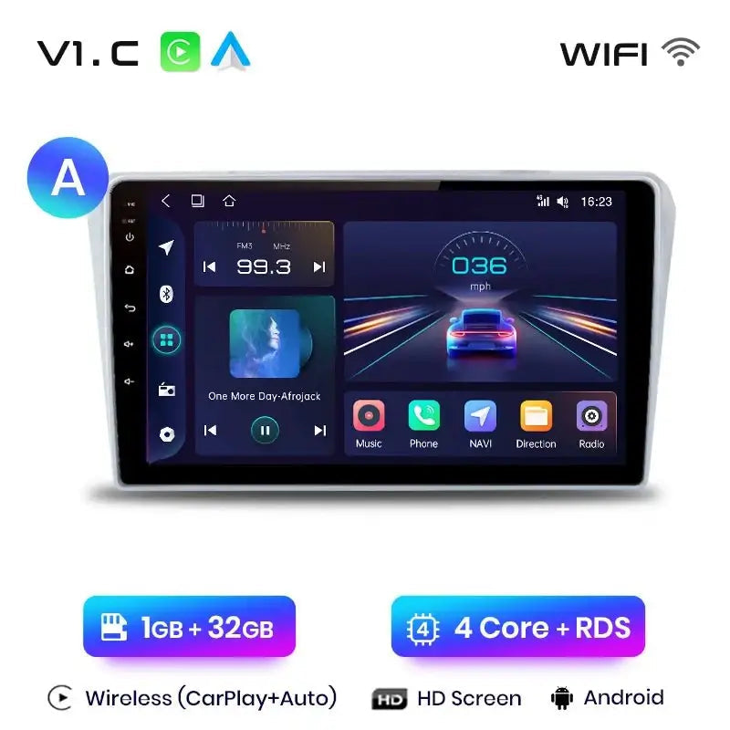 Radio do Toyota Avensis T25 od 2002 - 2008 z Bezprzewodowym CarPlay i Android Auto Multimedia GPS - Multigenus