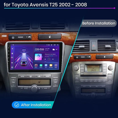 Radio do Toyota Avensis T25 od 2002 - 2008 z Bezprzewodowym CarPlay i Android Auto Multimedia GPS - Multigenus